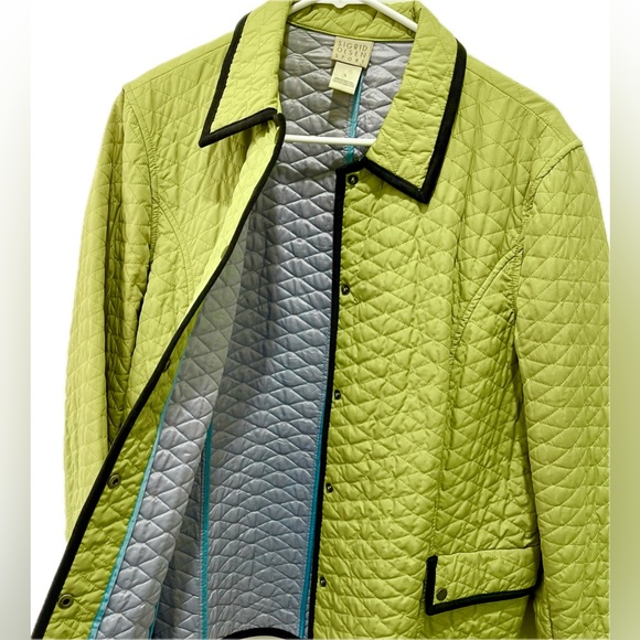 Sigrid Olsen Quilted Jacket Women’s Size L - Spring Colors Sweet Pea & Sky Blue - Picture 1 of 12